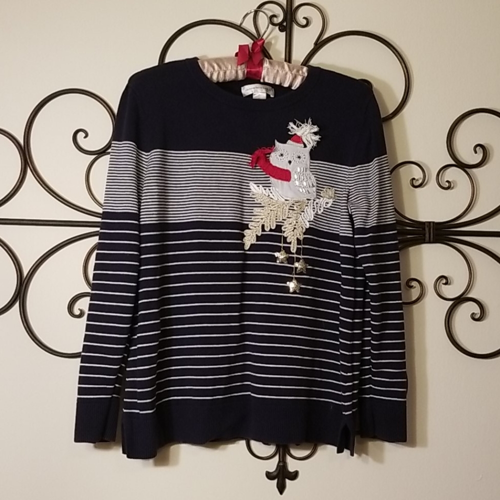 Christopher & Banks Owl Christmas Sweater